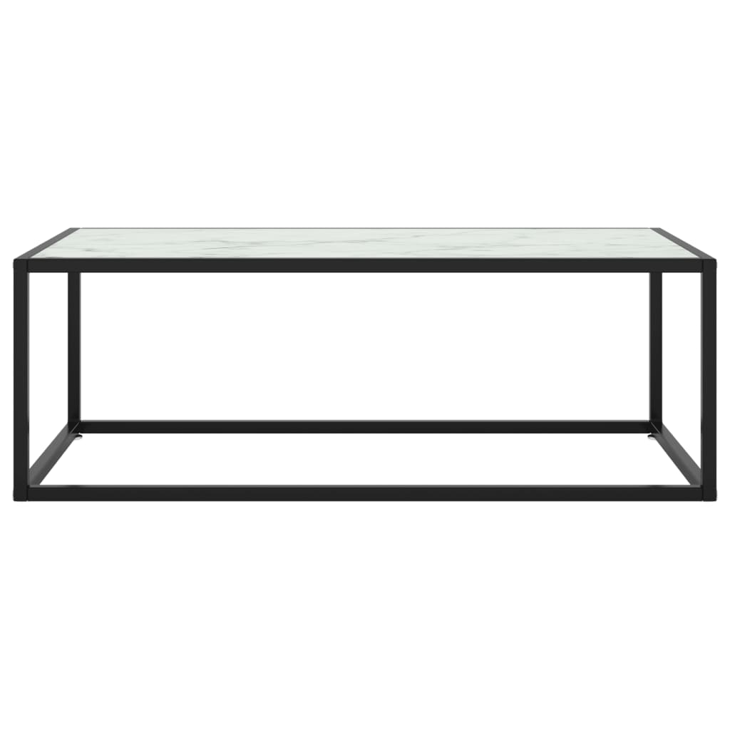 Mesa de centro 100x50x35 cm vidro mármore branco