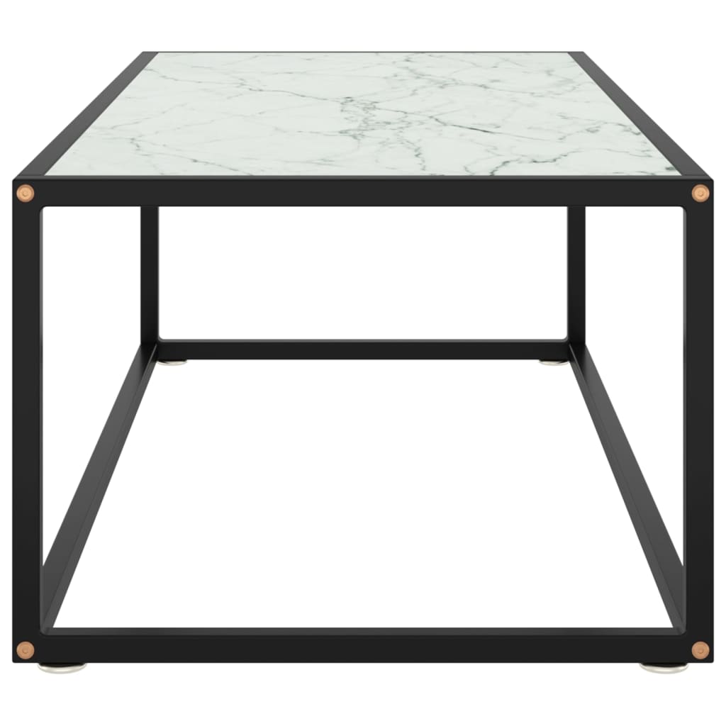 Mesa de centro 100x50x35 cm vidro mármore branco