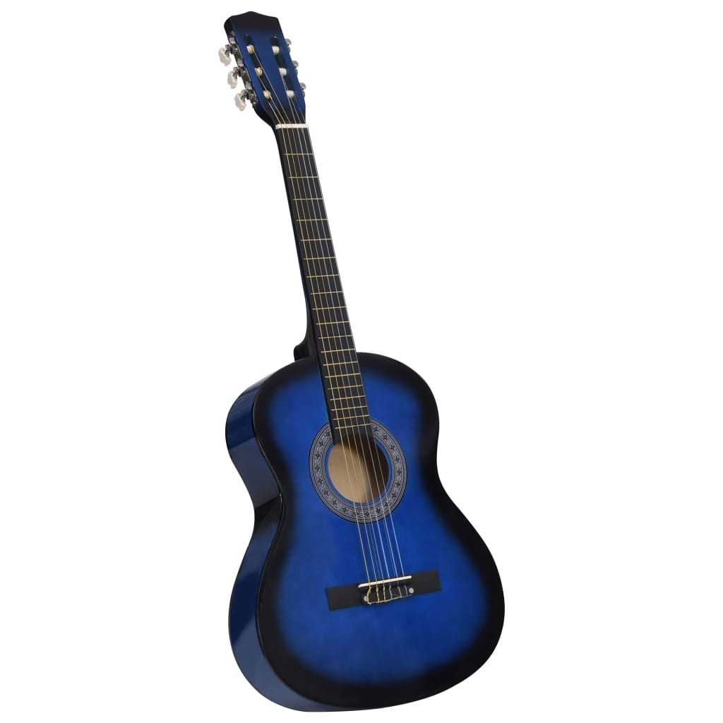 Guitarra clássica para iniciantes com saco 3/4 36" azul