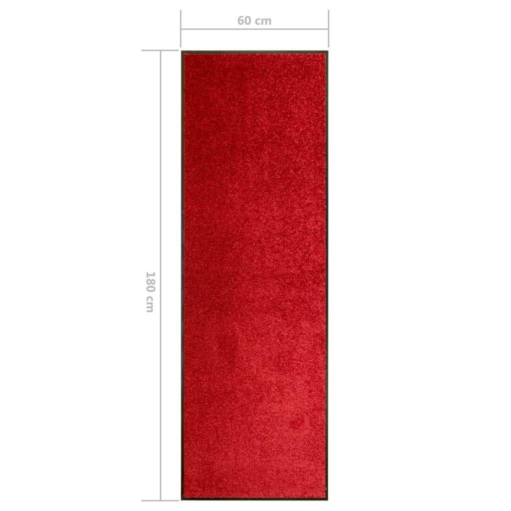 Tapete de porta lavável 60x180 cm vermelho
