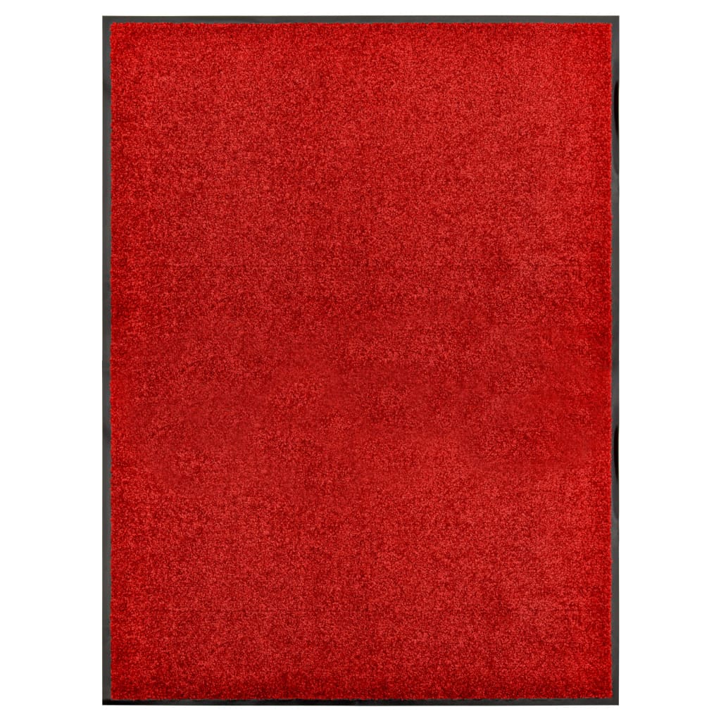 Tapete de porta lavável 90x120 cm vermelho