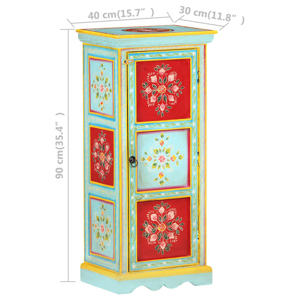 Aparador pintado à mão 40x30x90 cm madeira de mangueira maciça