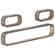 3 pcs conjunto de prateleiras de parede mangueira maciça