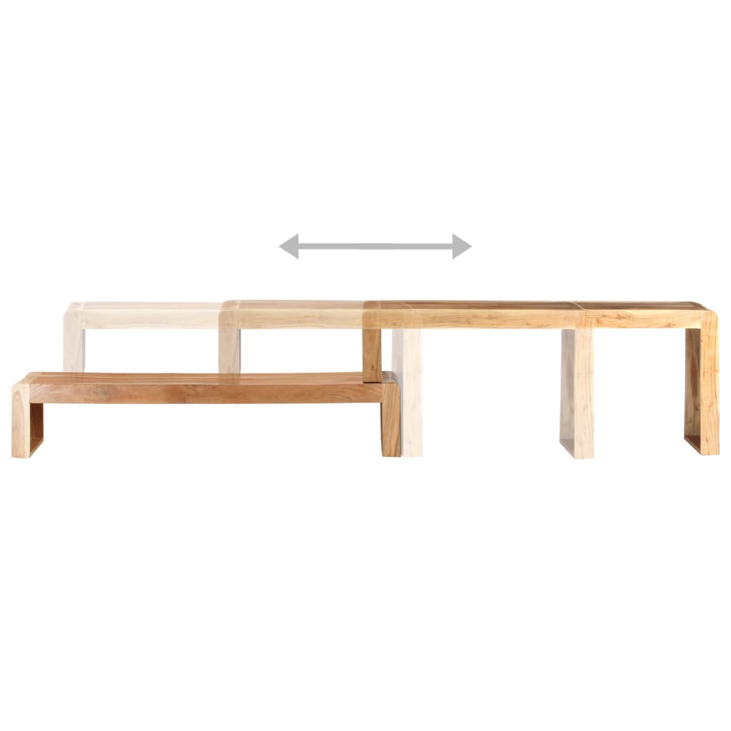 2 pcs móveis de TV cm madeira de acácia maciça