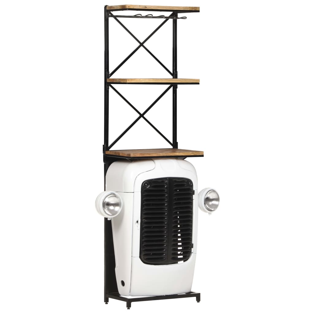 Garrafeira trator 49x31x172 cm madeira mangueira áspera branco