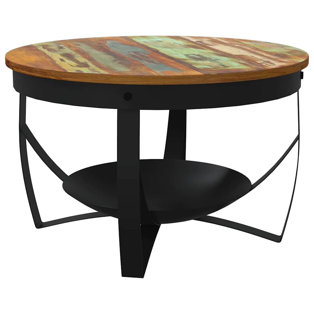 Mesa de centro Ø68x43 cm madeira recuperada maciça