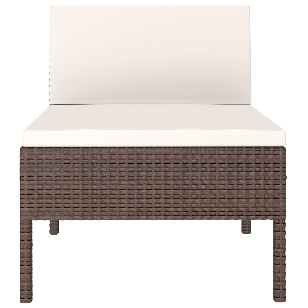 Cadeiras de jardim com almofadões 3 pcs vime PE cinzento