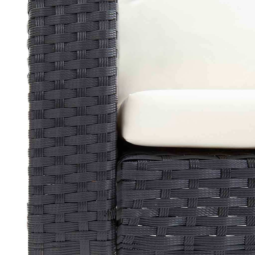 Sofá de jardim 2 lugares com almofadões vime PE bege