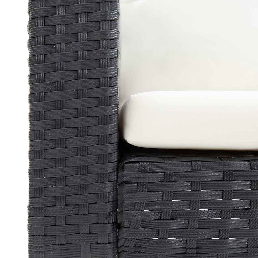 Sofá de jardim individual com almofadões vime PE bege