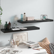 Prateleiras de parede suspensas 2 pcs 80x23,5x3,8cm MDF preto