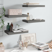 Prateleiras de parede suspensas 4 pcs 40x23x3,8cm MDF cinza