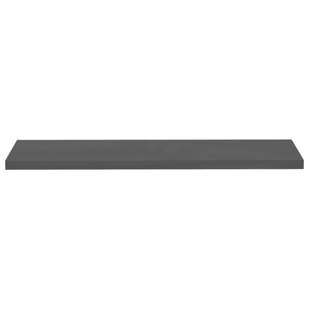 Prateleiras de parede suspensas 2 pcs 120x23,5x3,8cm MDF cinza