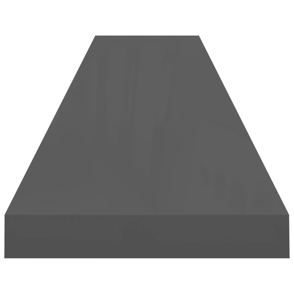 Prateleiras de parede suspensas 2 pcs 120x23,5x3,8cm MDF cinza