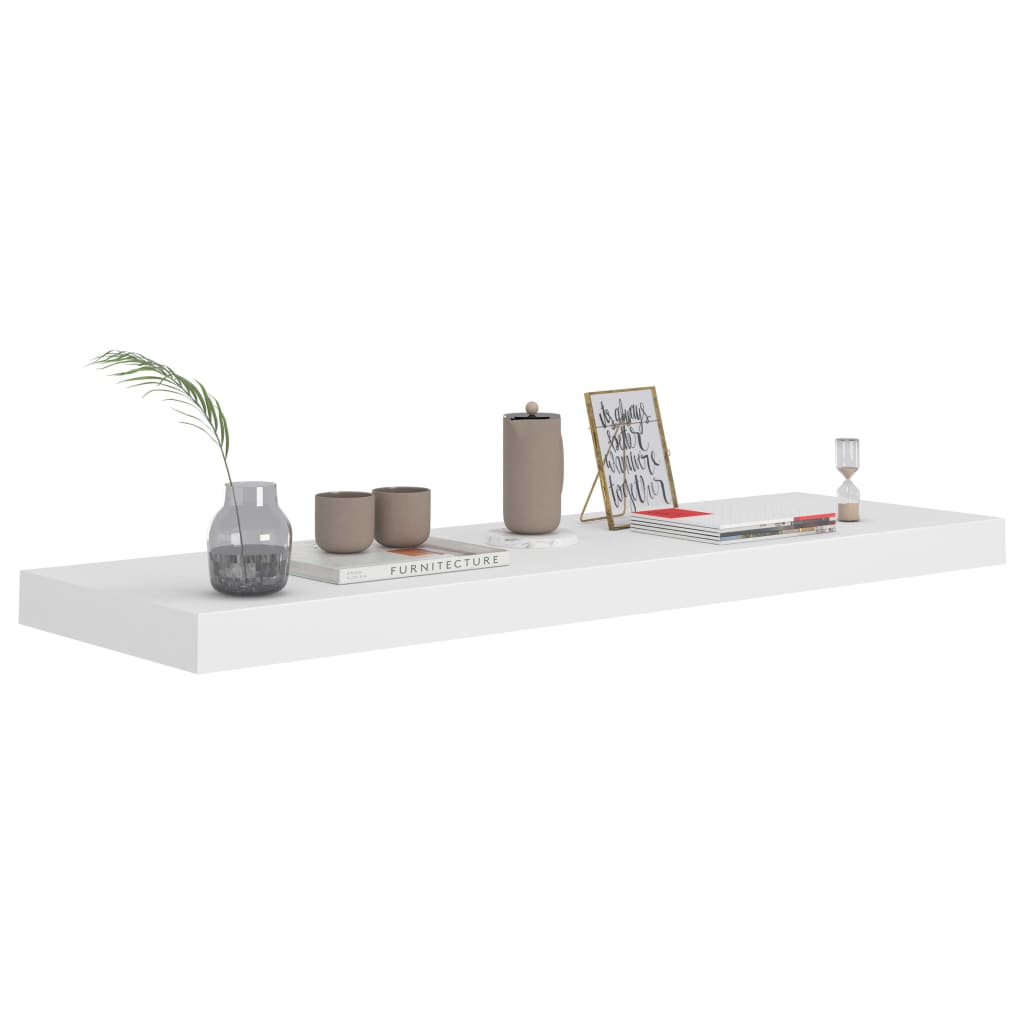 Prateleiras parede suspensas 4 pcs 80x23,5x3,8cm MDF branco