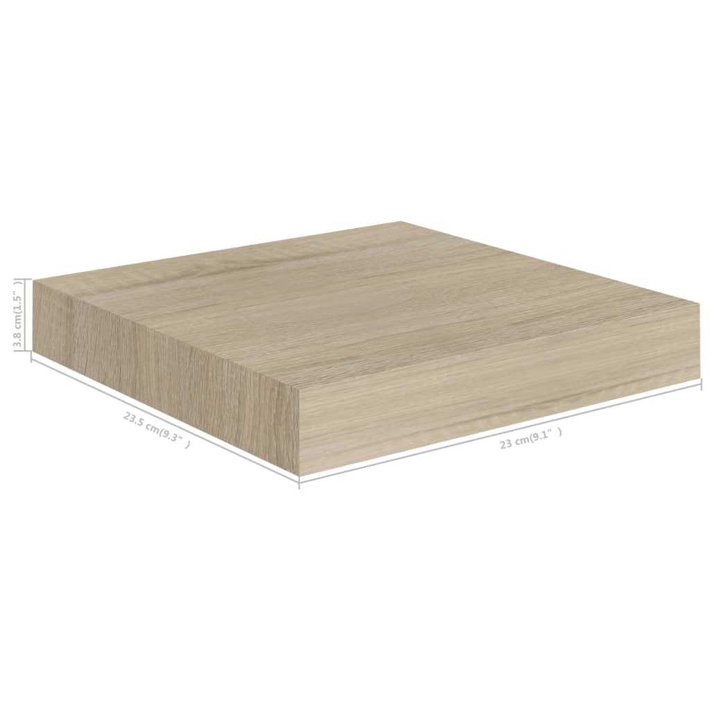 Prateleiras de parede suspensas 2pcs 23x23,5x3,8cm MDF carvalho