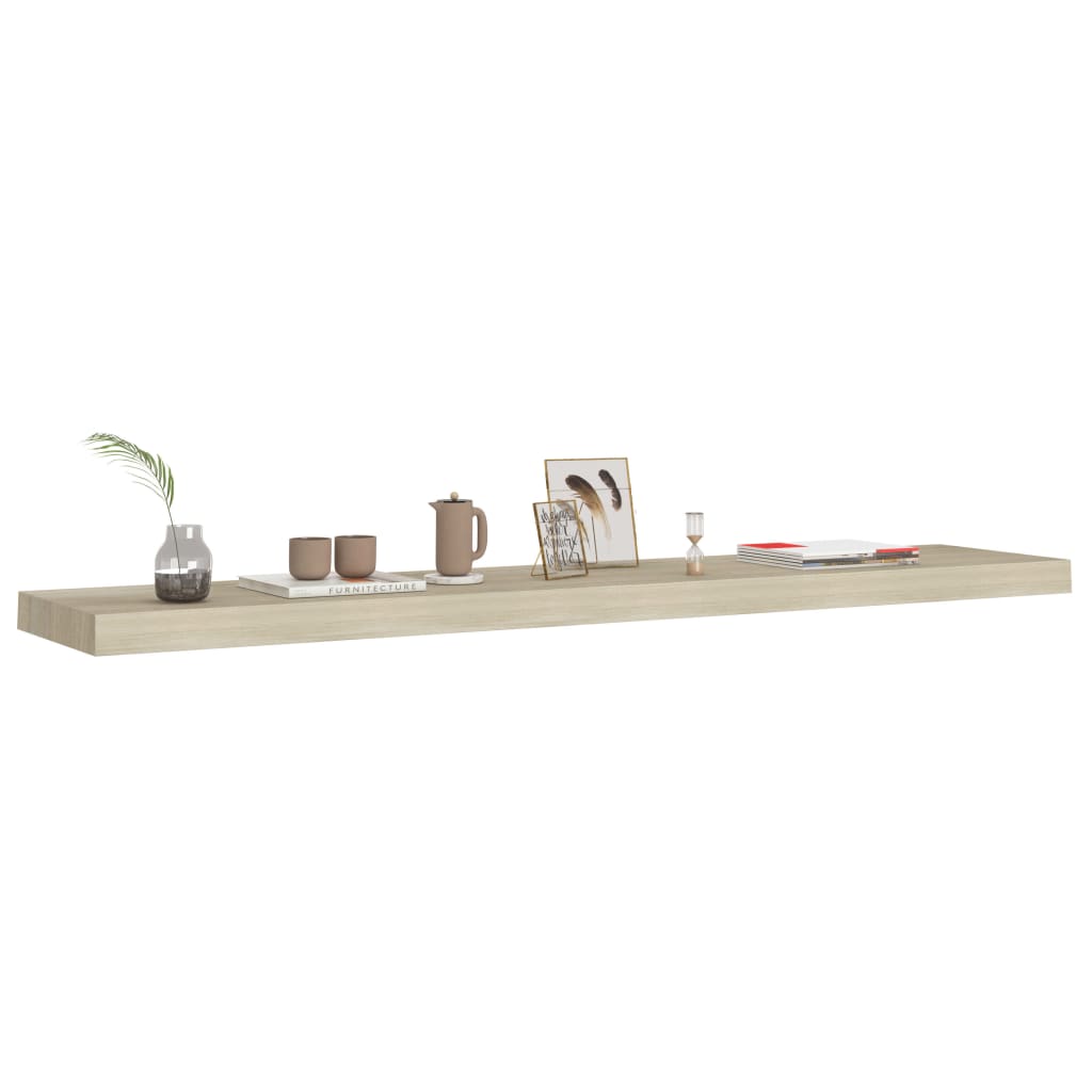 Prateleiras parede suspensas 4 pcs 120x23,5x3,8cm MDF carvalho