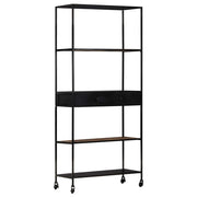 Estante 80x35x180 cm madeira de mangueira áspera e ferro