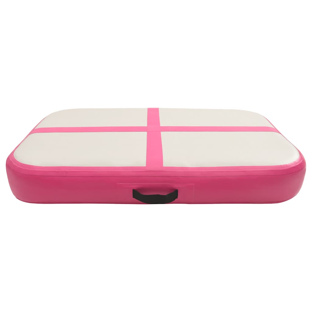 Colchão de ginástica insuflável c/ bomba 60x100x10 cm PVC rosa