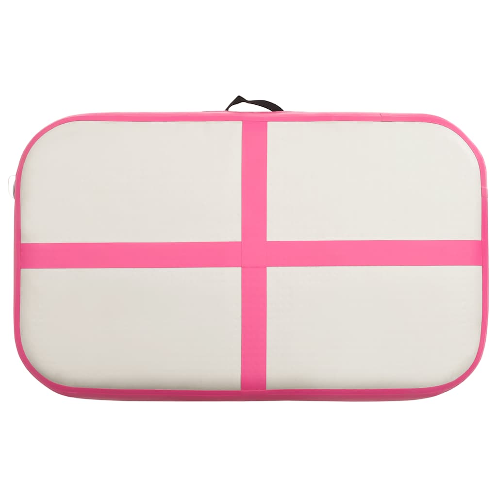 Colchão de ginástica insuflável c/ bomba 60x100x10 cm PVC rosa