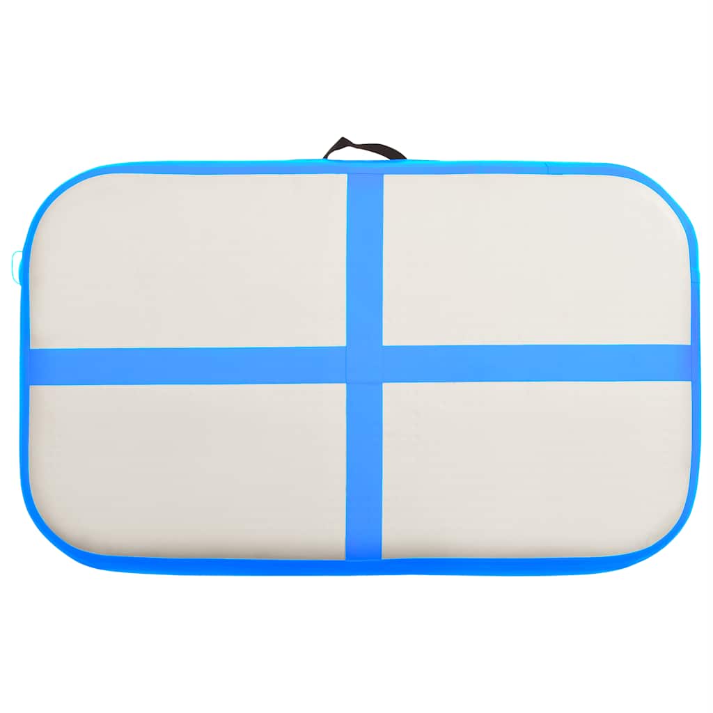 Colchão de ginástica insuflável c/ bomba 60x100x10 cm PVC azul