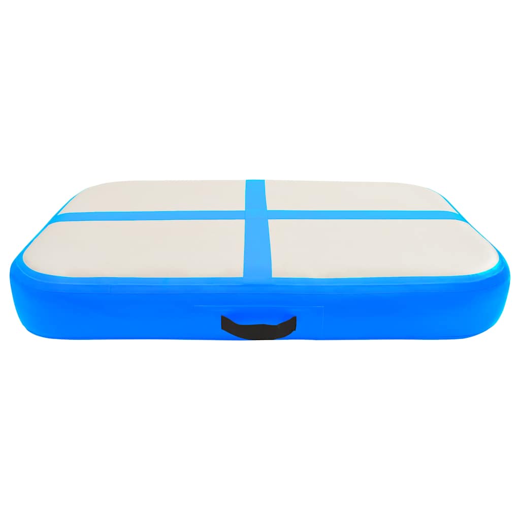 Colchão de ginástica insuflável c/ bomba 60x100x15 cm PVC azul