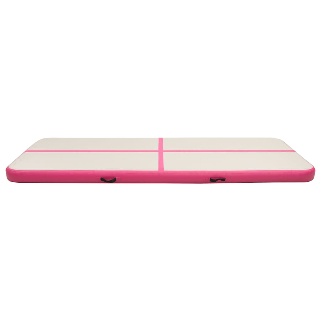 Colchão de ginástica insuflável c/ bomba 300x100x15 cm PVC rosa