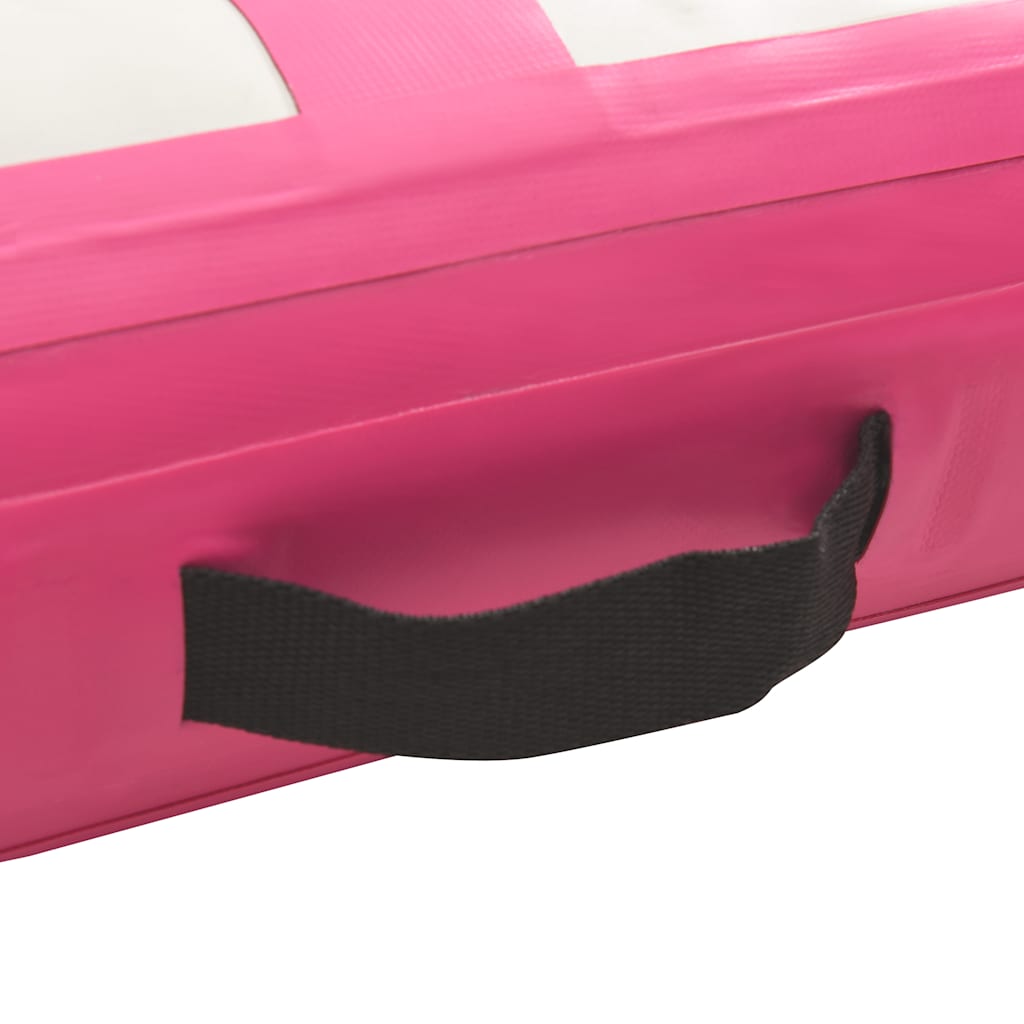 Colchão de ginástica insuflável c/ bomba 300x100x15 cm PVC rosa