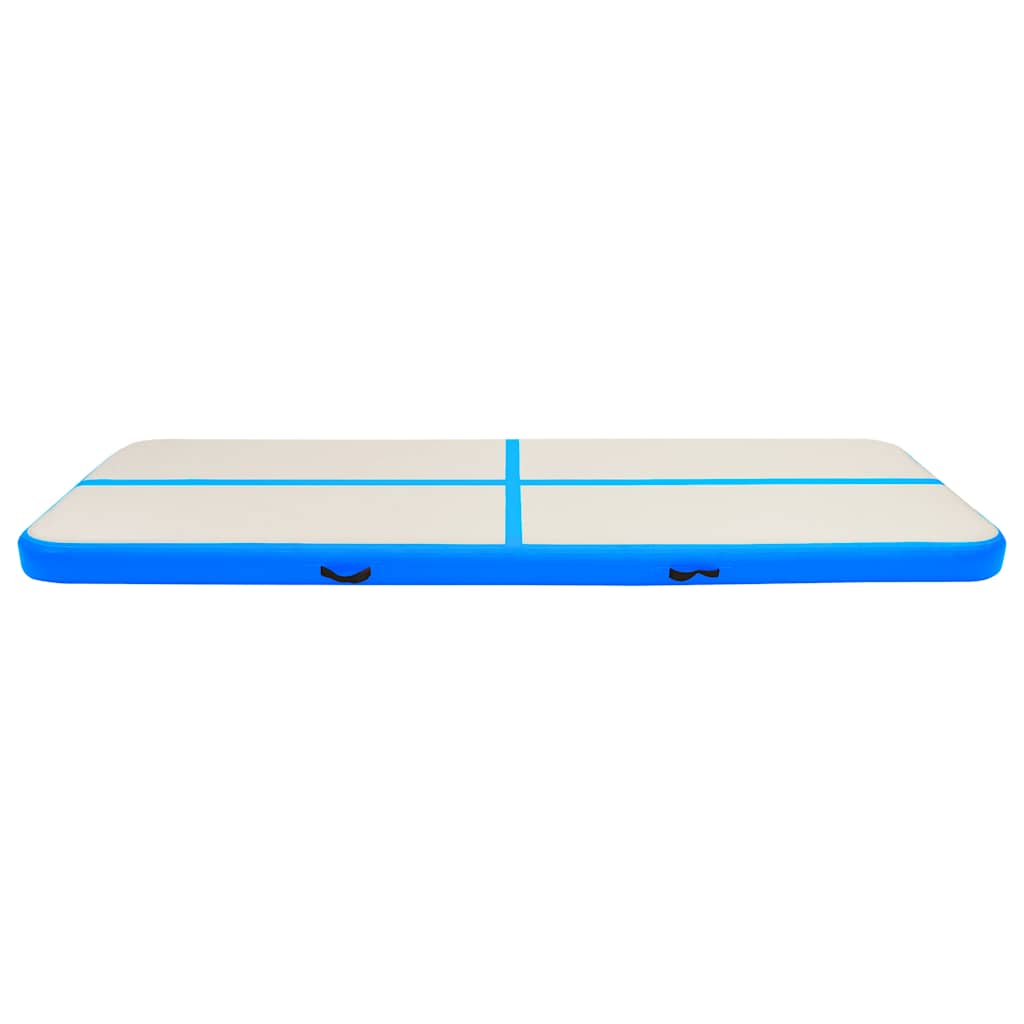 Colchão de ginástica insuflável c/ bomba 300x100x15 cm PVC azul