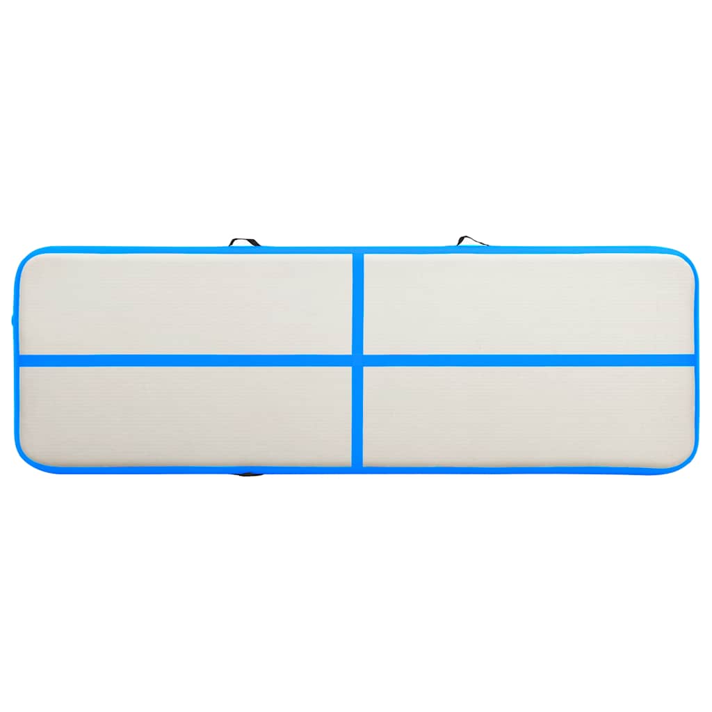 Colchão de ginástica insuflável c/ bomba 300x100x15 cm PVC azul