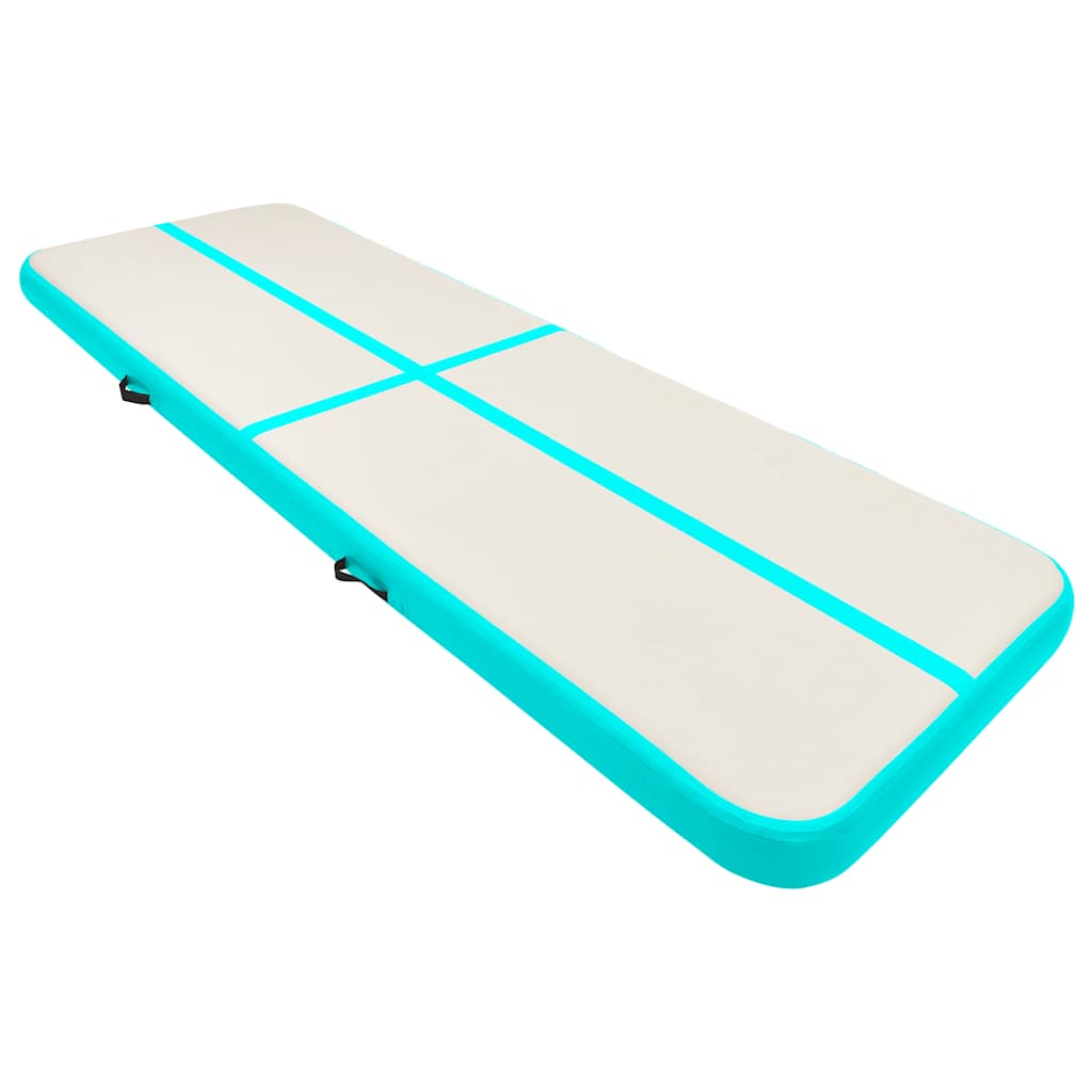 Colchão de ginástica insuflável c/ bomba 300x100x15cm PVC verde