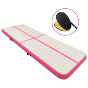 Colchão de ginástica insuflável c/ bomba 400x100x15 cm PVC rosa