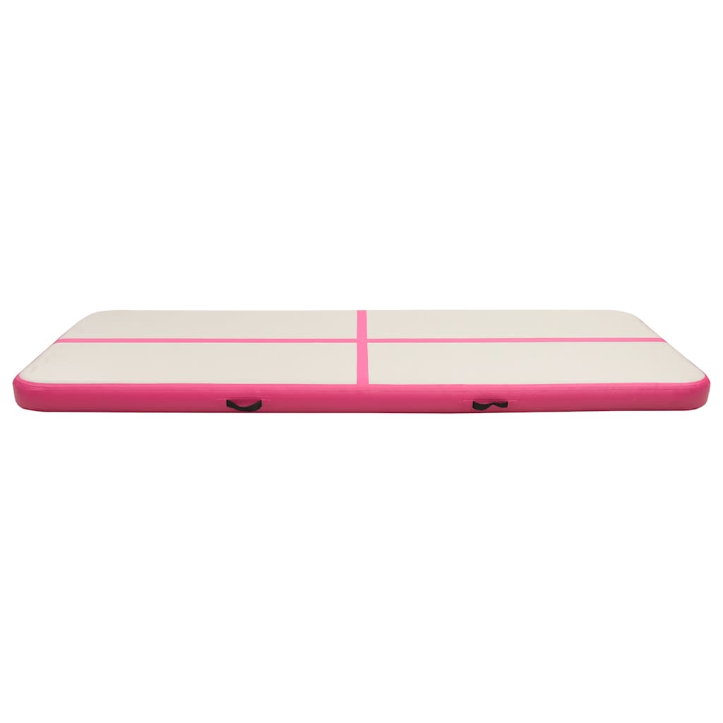 Colchão de ginástica insuflável c/ bomba 400x100x15 cm PVC rosa