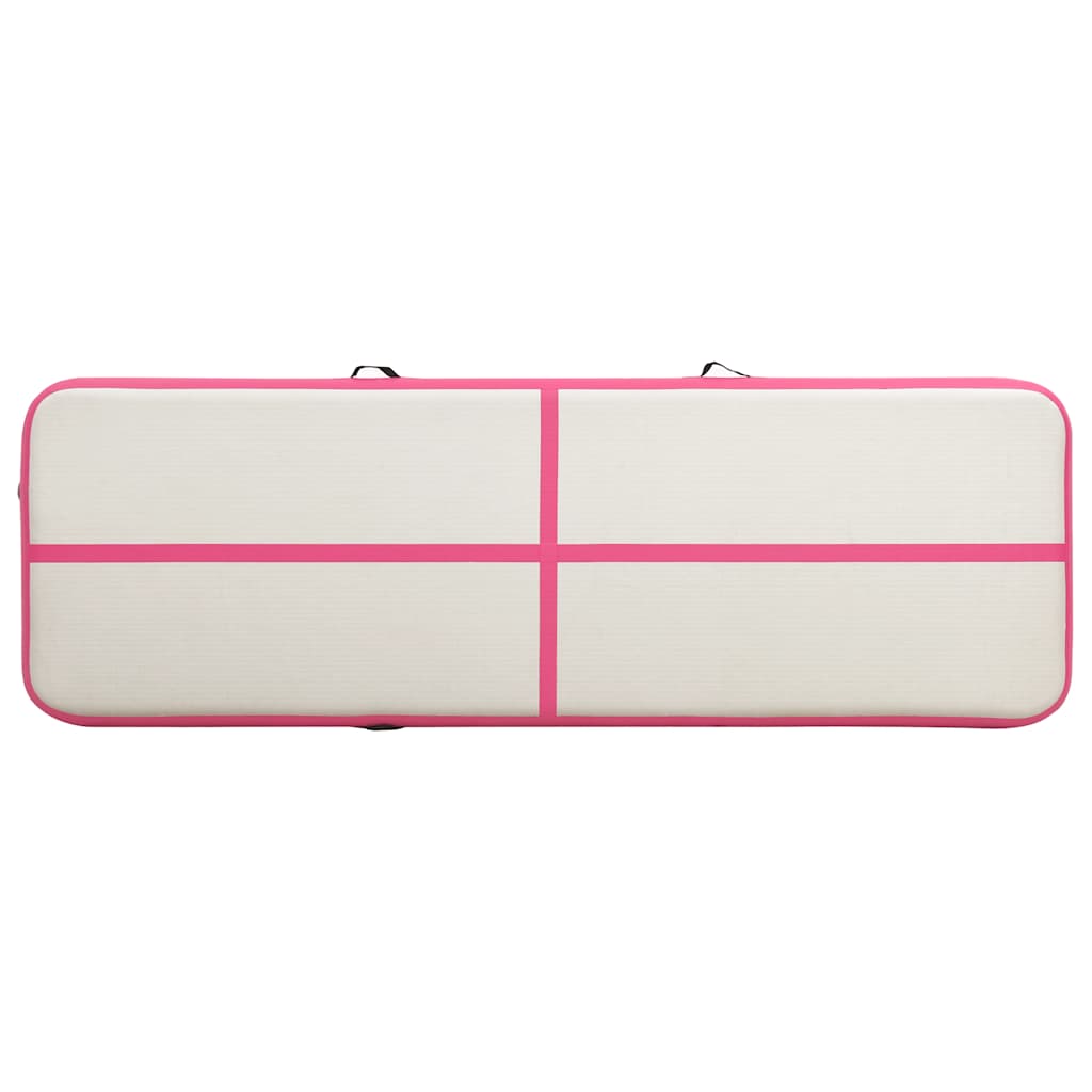 Colchão de ginástica insuflável c/ bomba 400x100x15 cm PVC rosa