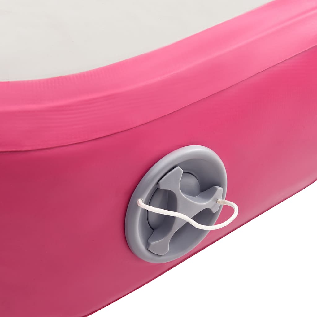Colchão de ginástica insuflável c/ bomba 400x100x15 cm PVC rosa