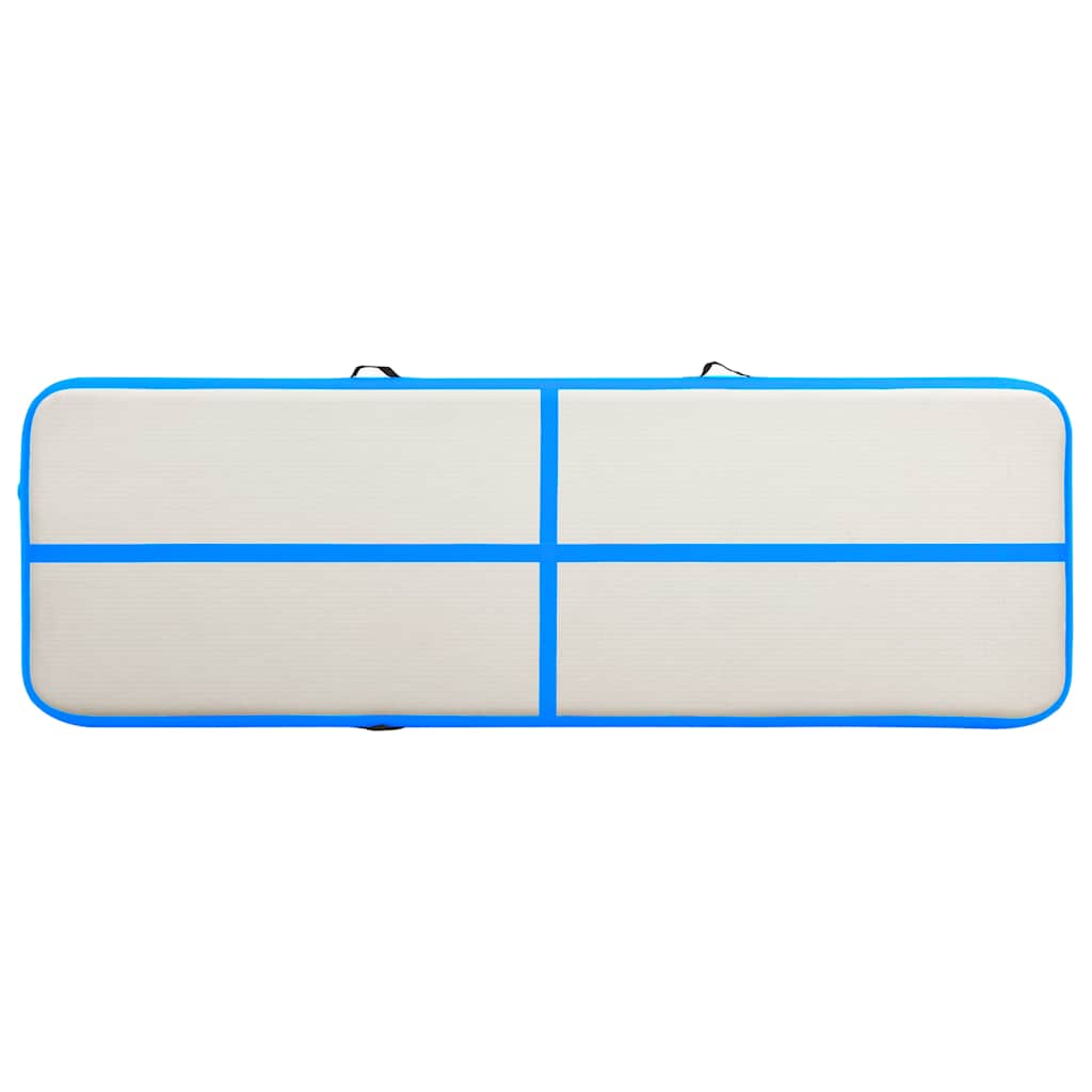 Colchão de ginástica insuflável c/ bomba 400x100x15 cm PVC azul