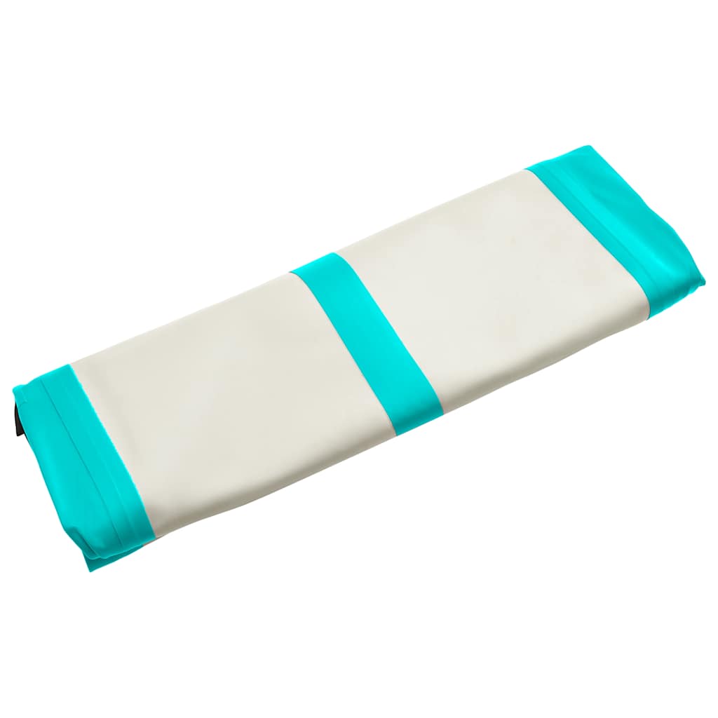 Colchão de ginástica insuflável c/ bomba 400x100x15cm PVC verde