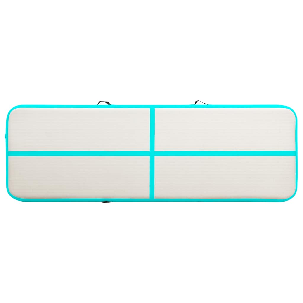 Colchão de ginástica insuflável c/ bomba 400x100x15cm PVC verde