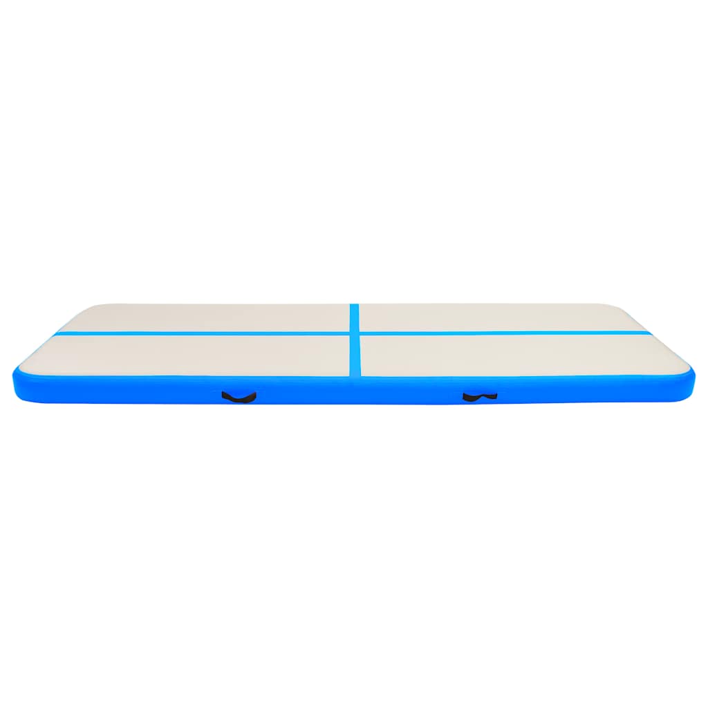 Colchão de ginástica insuflável c/ bomba 500x100x15 cm PVC azul