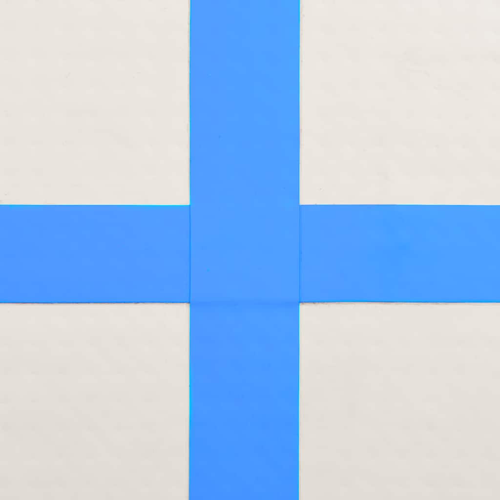 Colchão de ginástica insuflável c/ bomba 800x100x15 cm PVC azul