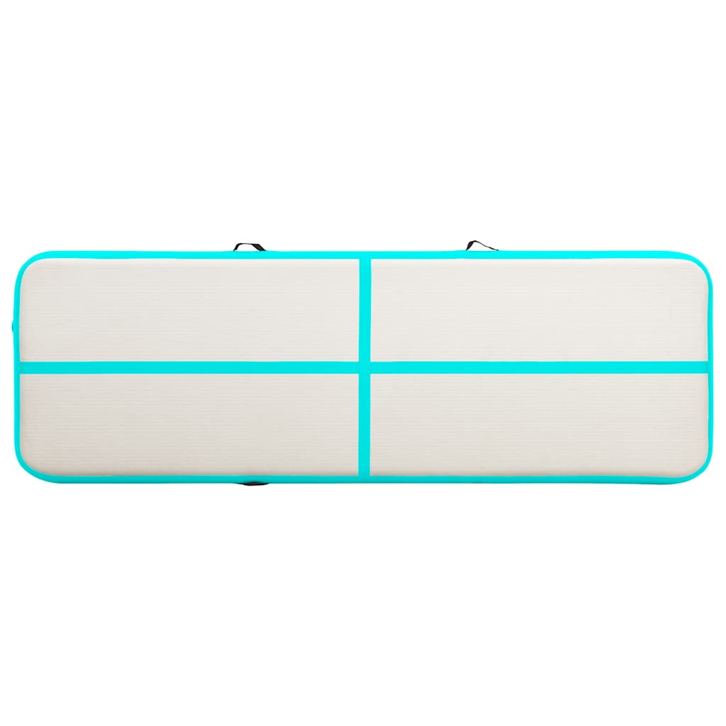 Colchão de ginástica insuflável c/ bomba 300x100x20cm PVC verde