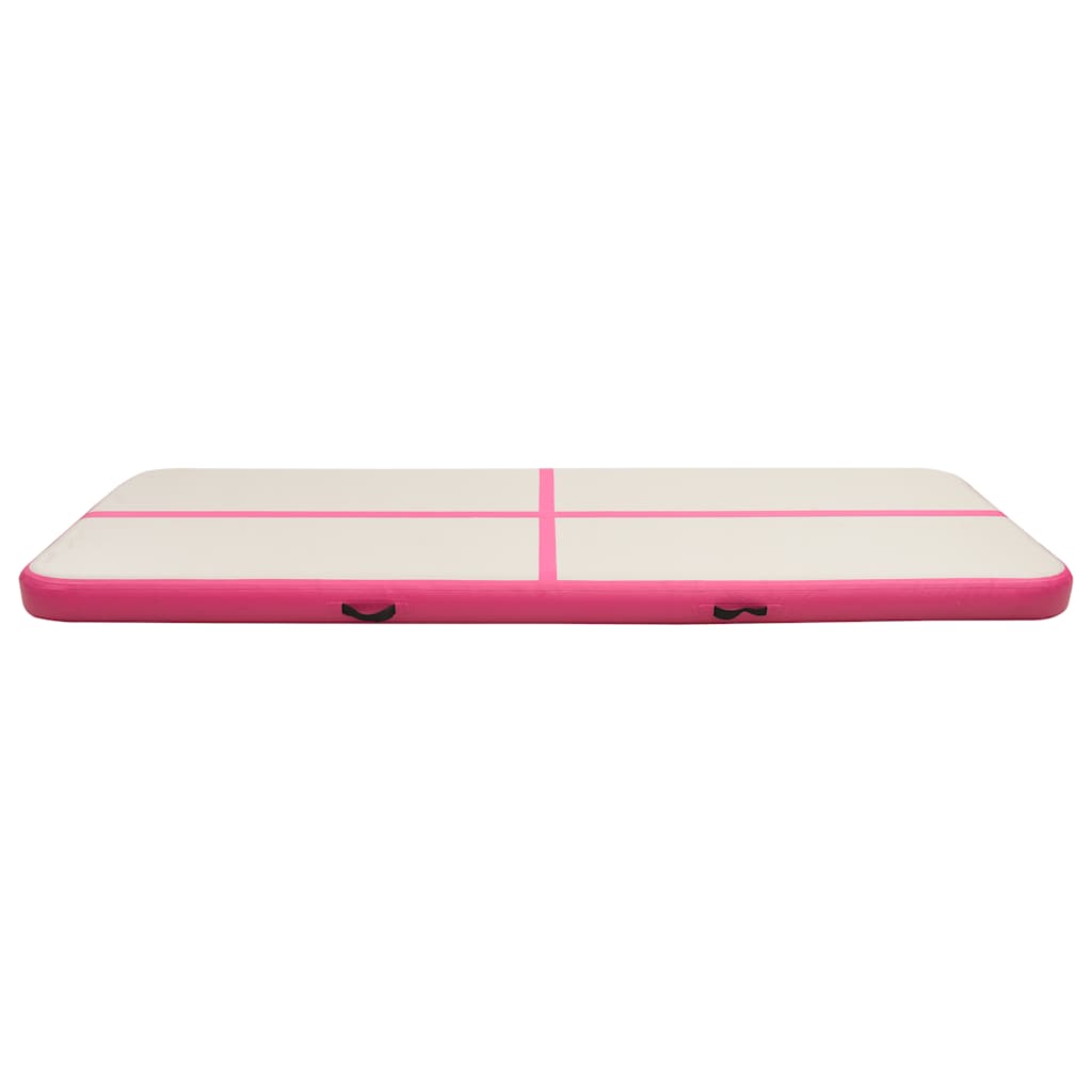 Colchão de ginástica insuflável c/ bomba 400x100x20 cm PVC rosa