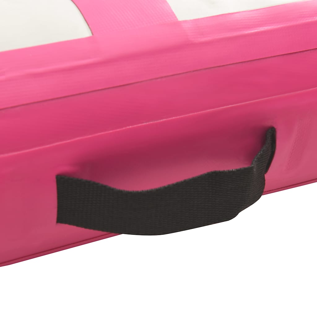 Colchão de ginástica insuflável c/ bomba 400x100x20 cm PVC rosa