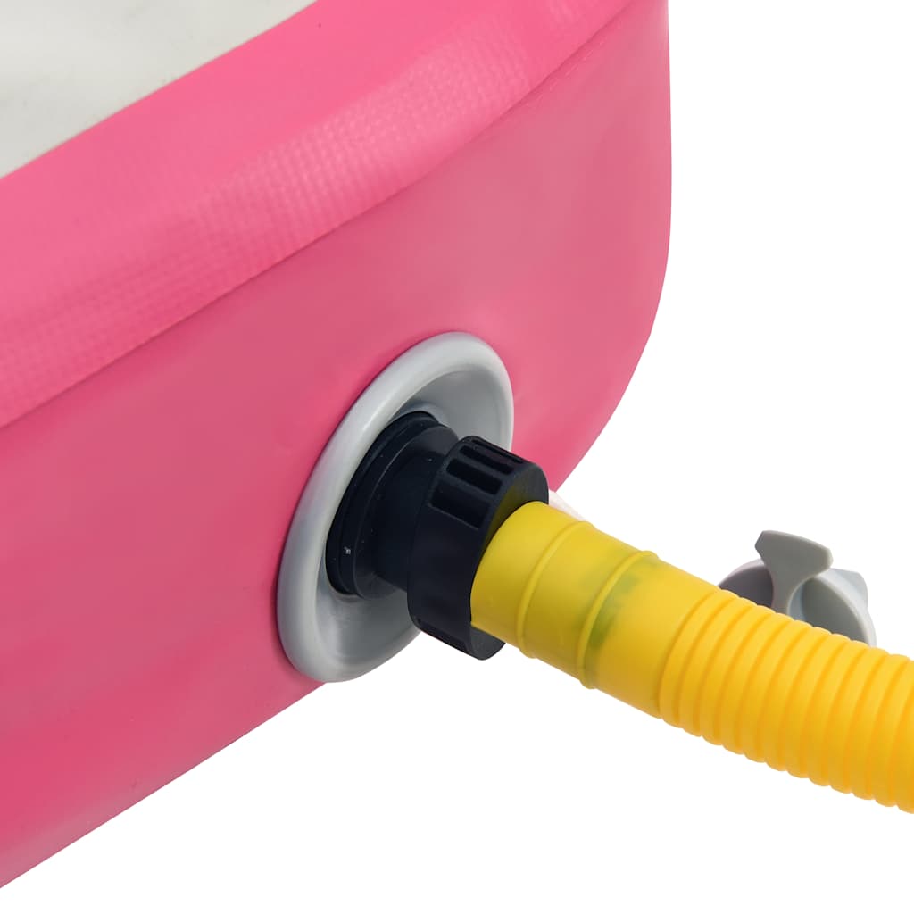 Colchão de ginástica insuflável c/ bomba 400x100x20 cm PVC rosa