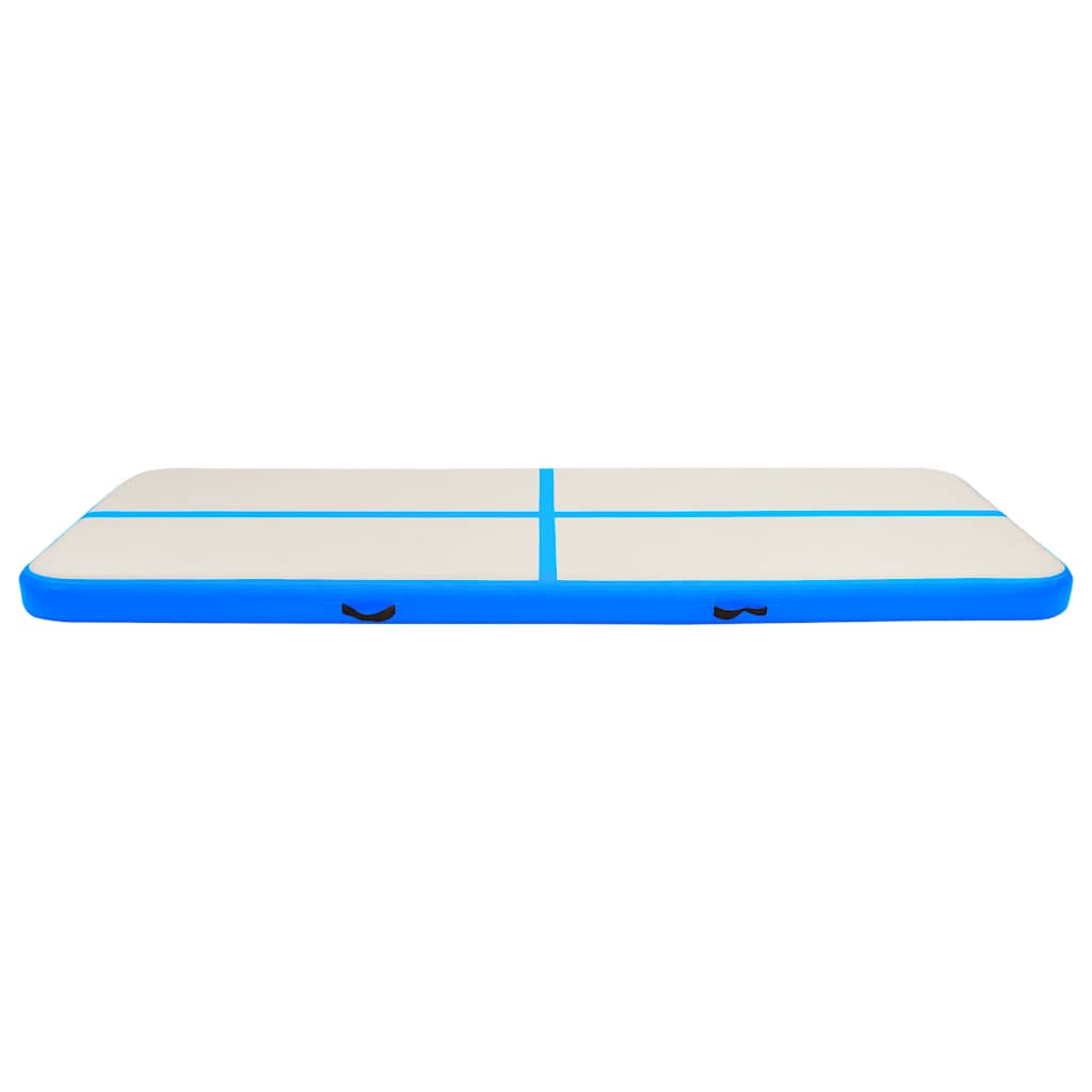 Colchão de ginástica insuflável c/ bomba 400x100x20 cm PVC azul