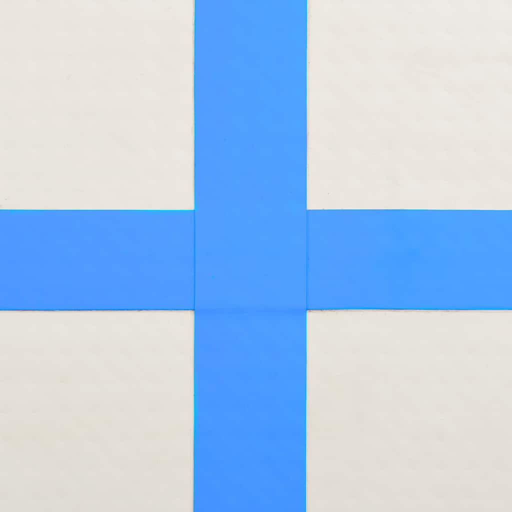 Colchão de ginástica insuflável c/ bomba 400x100x20 cm PVC azul