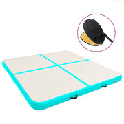 Colchão de ginástica insuflável c/ bomba 200x200x10cm PVC verde