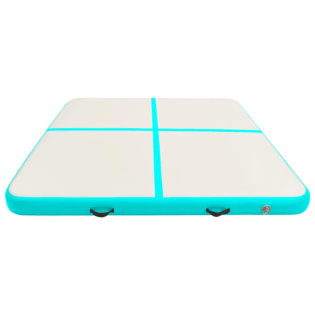 Colchão de ginástica insuflável c/ bomba 200x200x10cm PVC verde