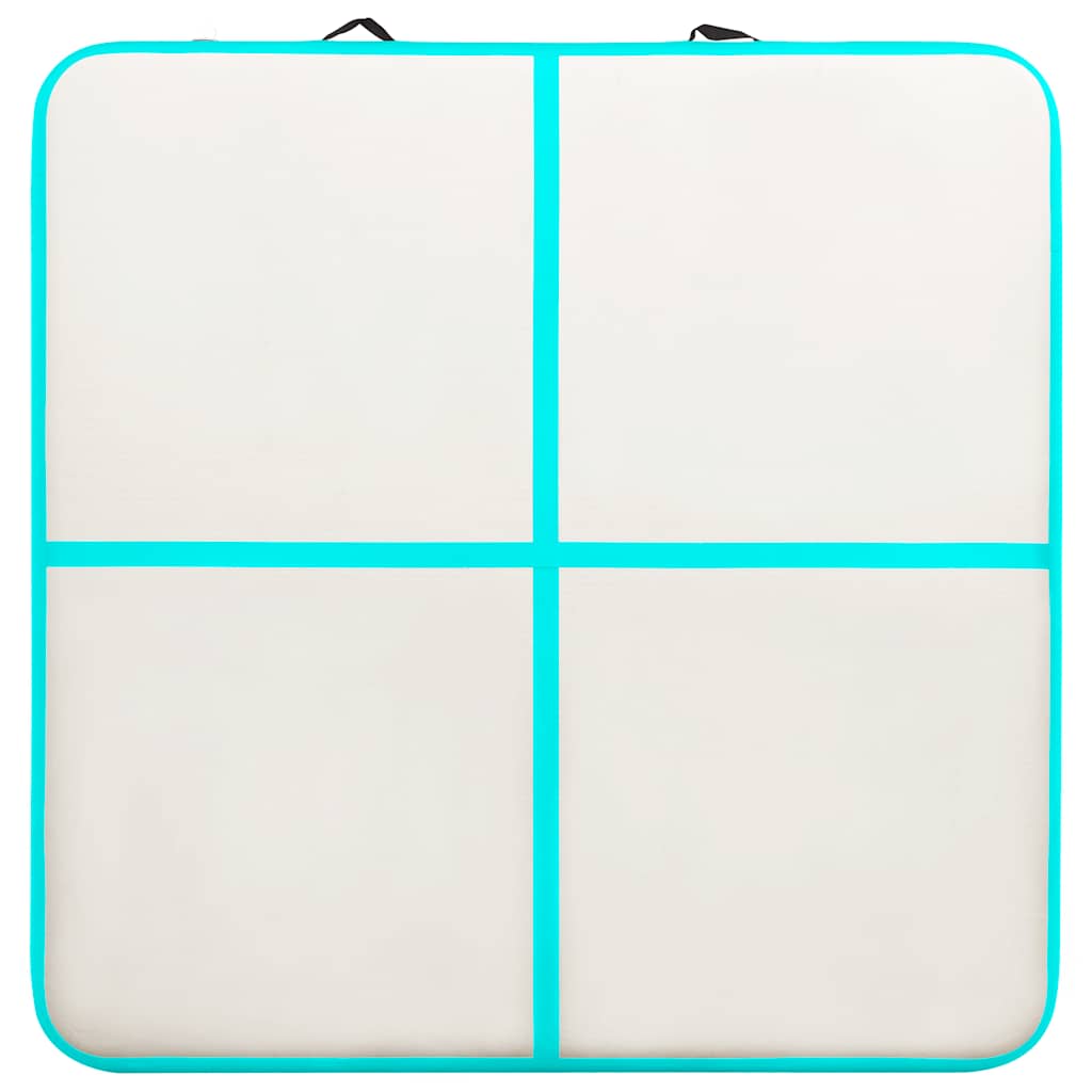 Colchão de ginástica insuflável c/ bomba 200x200x10cm PVC verde