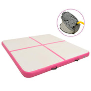 Colchão de ginástica insuflável c/ bomba 200x200x15 cm PVC rosa