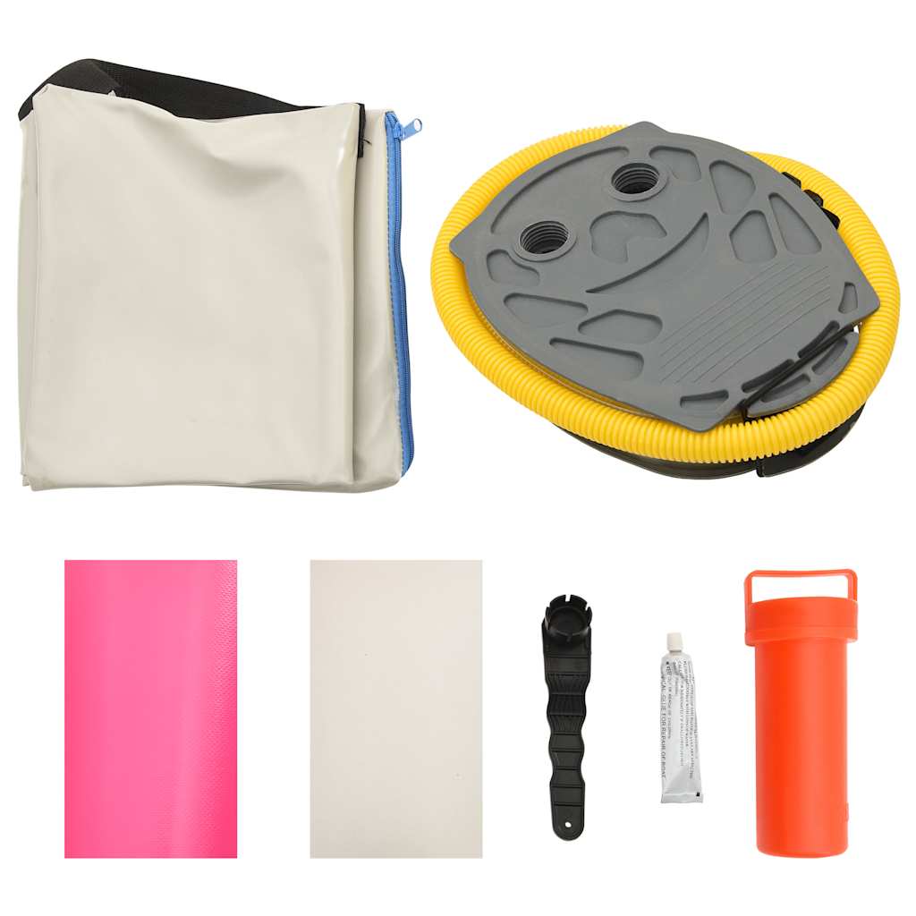 Colchão de ginástica insuflável c/ bomba 200x200x15 cm PVC rosa